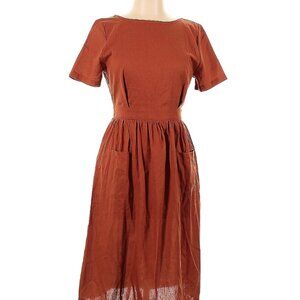 Women's Orange L Casual Dress Open Back